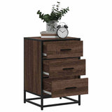 Bedside Cabinet Brown Oak 40x34.5x60 cm Engineered Wood and Metal 848723