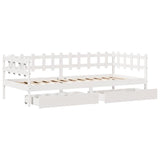 Daybed with Drawers without Mattress White 80x200 cm Solid Wood 3302127
