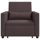 Pull out Sofa Bed Single Dark brown 90 x 165 x 87 cm Fabric 42002688