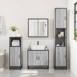 3 Piece Bathroom Furniture Set Grey Sonoma Engineered Wood 3301068