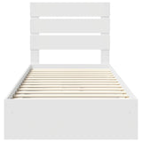 Storage Bed with Headboard White 70 x 190 cm Engineered Wood 3411933