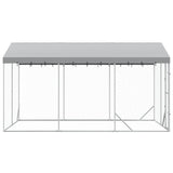 Outdoor Dog Kennel with Roof Silver 3x4.5x2.5 m Galvanised Steel 3190487