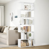 Room Divider Bookcase 6-Tier White 70x24x193 cm Engineered Wood 858084