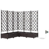 Garden Planter 5 pcs Brown 120 x 120 x 126 cm Plastic 42002832