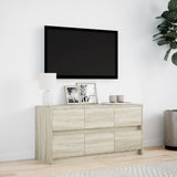 TV Cabinet with LED Sonoma Oak 100x34x50 cm Engineered Wood 852217