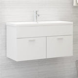 Sink Cabinet with Built-in Basin White Engineered Wood 3070838