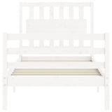 Bed Frame without Mattress White Single Solid Wood 3194277