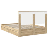 Storage Bed with Drawer Sonoma Oak 135 x 190 cm Engineered Wood 3411217