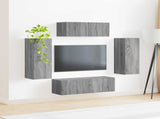 TV Cabinet Set 4 pcs Grey Sonoma Engineered Wood 3409165