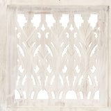 Hand carved 3-Panel Room Divider White 120x165 cm Solid Mango Wood 285330