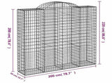Arched Gabion Baskets 7 pcs 200x50x200/220 cm Galvanised Iron 3146430