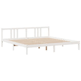 Bed Frame with Headboard without Mattress White 200x200 cm 3306719