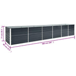 Garden Raised Bed Galvanised Steel 480x80x77 cm Anthracite 47071