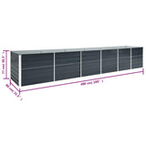Garden Raised Bed Galvanised Steel 480x80x77 cm Anthracite 47071
