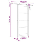 Sliding Door ORKDAL White 93 x 232 cm Solid Pine Wood and Glass 3332068