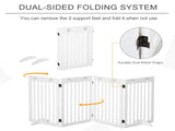 Wooden Pet Gate Foldable Freestanding Dog Safety Barrier w/ Support Feet T3398P349696