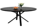 Round extendable table with marble look - 100 cm x 75.5 cm high - With sturdy N639P439338S