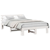 Bed Frame with Headboard White 120 x 190 cm Solid Pine Wood 872621