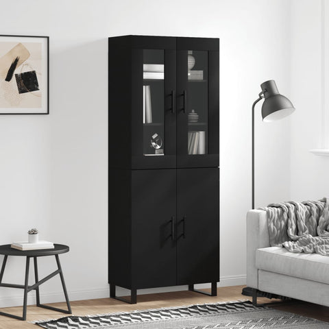Highboard Black 69.5x34x180 cm Engineered Wood 3198234