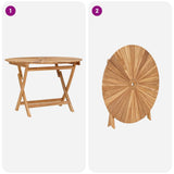 Folding Garden Table Natural 110 x 75 cm Solid Teak Wood 42028987