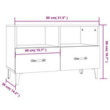 TV Cabinet High Gloss White 80x36x50 cm Engineered Wood 812597