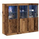 LED Sideboard 3 pcs Old Wood 123 x 37 x 100 cm Engineered Wood 3333117