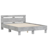 Bed Frame Concrete Grey Engineered Wood Double Bed Frame 3207556
