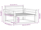 Outdoor Middle Sofa Solid Acacia Wood White 3439008