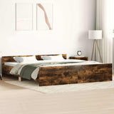 Bed Frame without Mattress Smoked Oak 160x200 cm 3203765