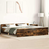 Bed Frame without Mattress Smoked Oak 160x200 cm 3203765