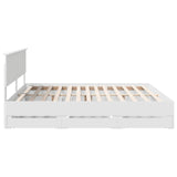 Bed Frame with Drawer White 200 x 200 cm Engineer Wood 3410672