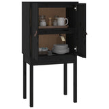 Highboard Black 60x40x120 cm Solid Wood Pine 821748