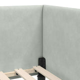 Corner Bed Frame Light Grey 90 cm x 190 cm Velvet 42016216