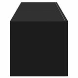 TV Wall Cabinet 2 pcs Black Engineered Wood 892192