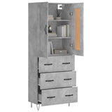 Highboard Concrete Grey 69.5x34x180 cm Engineered Wood 3199781