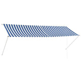 Retractable Awning 350x150 cm Blue and White 143750