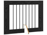 Foldable Dog Gate with Stands 4 pcs Black Oak 321 cm 892079