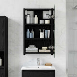 Bathroom Mirror Cabinet Black Oak 30 x 10.5 x 50 cm 889008
