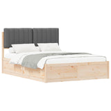 Bed Frame with Upholstered Headboard Dark Grey 140 x 200 cm 3398230