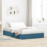 Storage Bed with Mattress Dark Blue 120 x 200 cm Velvet 3370086