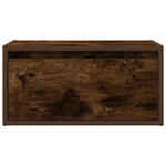 ZNTS Wall-mounted Bedside Cabinet with LED Lights Smoked Oak 860219