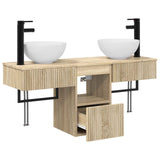 Bathroom Furniture Set 3 pcs Sonoma Oak Engineered Wood 3405589