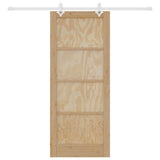 Sliding Door Brown 83 x 202 cm Solid Pine Wood 3333588