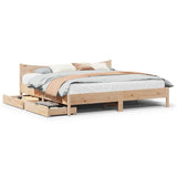 Bed Frame with Drawers 180x200 cm Super King Solid Wood Pine 3301896