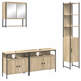 Bathroom Furniture Set with Shelf Wall-mounted 4 pcs Sonoma oak 3399395