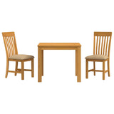 Dining Set 3 pcs Beige Solid Oak Wood 3430321