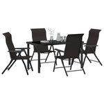 Garden Dining Set 5 pcs Black coffee Poly rattan 3379270