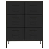 Drawer Cabinet Black Steel Medium Storage Cabinet Rectangular 336151
