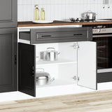 Kitchen Base Cabinet Porto Black Engineered Wood 853978