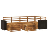 Sectional Sofa Set 7 pcs Natural Solid Acacia Wood 3384600